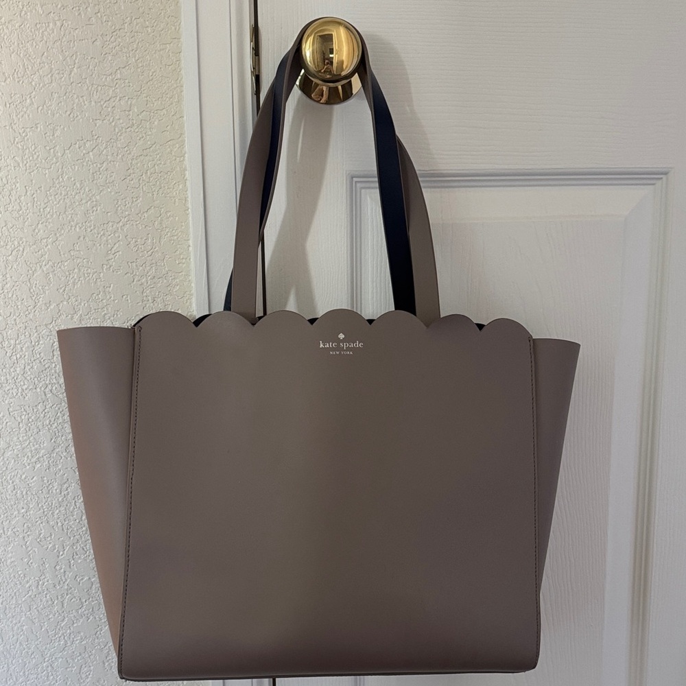 Kate Spade Taupe Scalloped Tote
